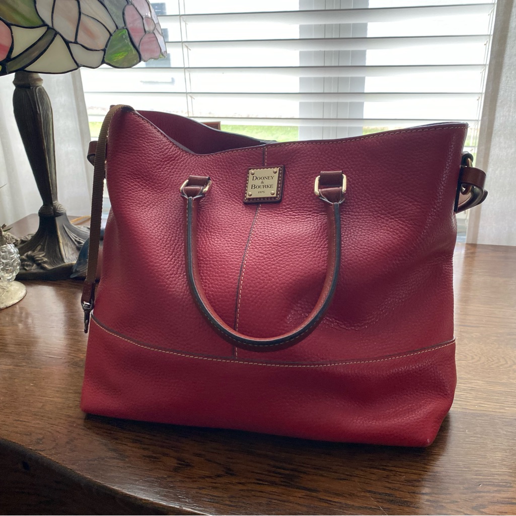 Beautiful Red Dooney & Bourke Leather Tote